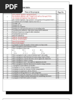 List of Lab Exercises: Sno