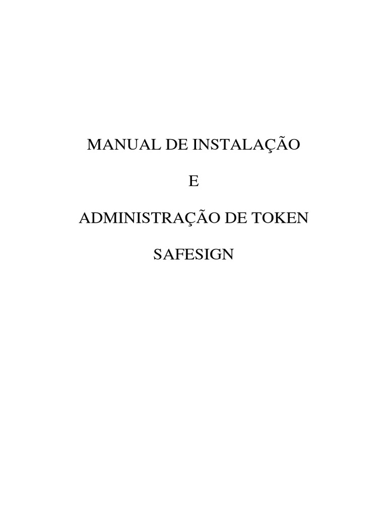Manual de Utilizacao Do Software de Gerenciamento Safesign - Windows ...
