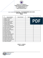 Attendance Sheet For Parents' Meeting