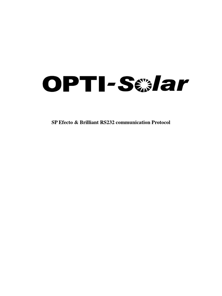 RS232 Protocol for SP Efecto Inverters | PDF | Battery Charger | Power ...