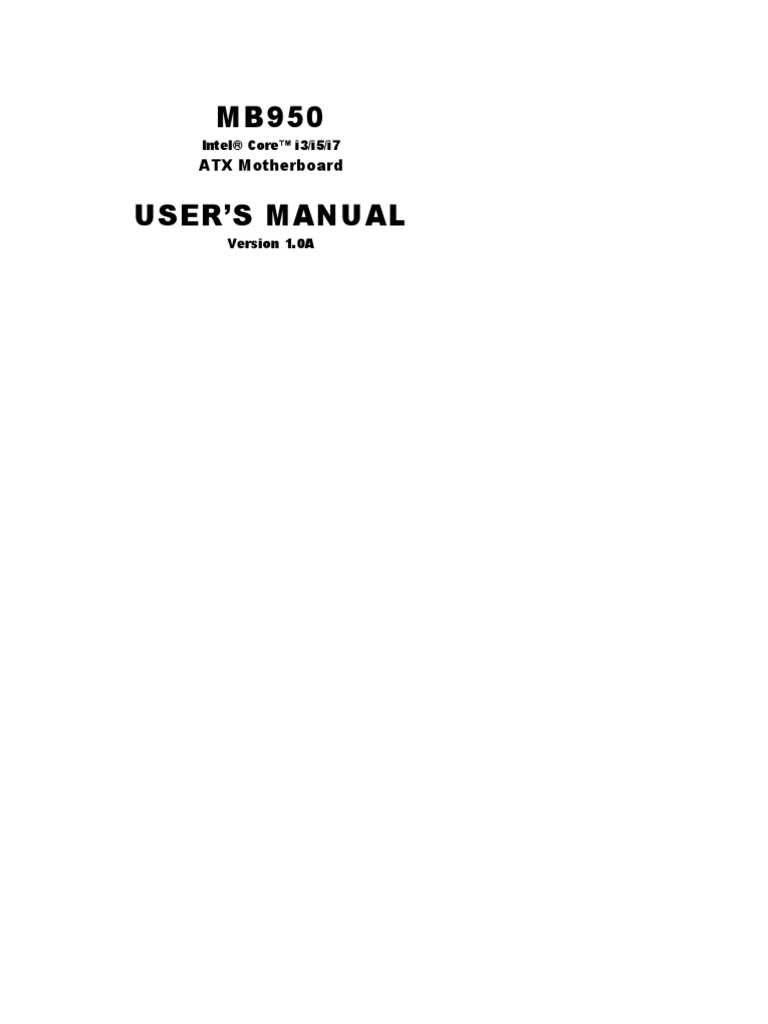 Motherboard MI952 - MB950 - 10a 75C - 31 | PDF | Bios | Booting