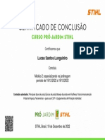 Certi FI Cado DE Conclusão: Curso Pró-Jardi M STI HL