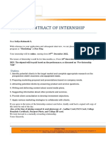 Marketing Internship Offer and Contract