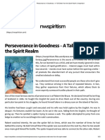 Perseverance in Goodness - A Tall Order From The Spirit Realm