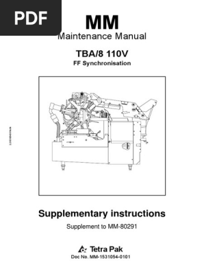 Tetra Pak TBA/8 110V Maintenance Manual | PDF | Tools | Equipment