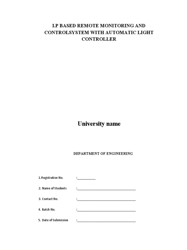Ip Based Remote Monitoring And Controlsystem With Automatic Light
