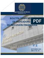No. 36 Boletín Trimestral de Indicadores de Inclusión Financiera A Septiembre 2022