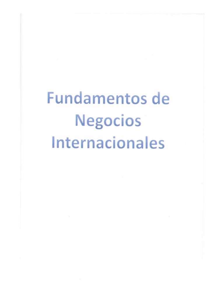 Fundamentos de Negocios Internacionales | PDF