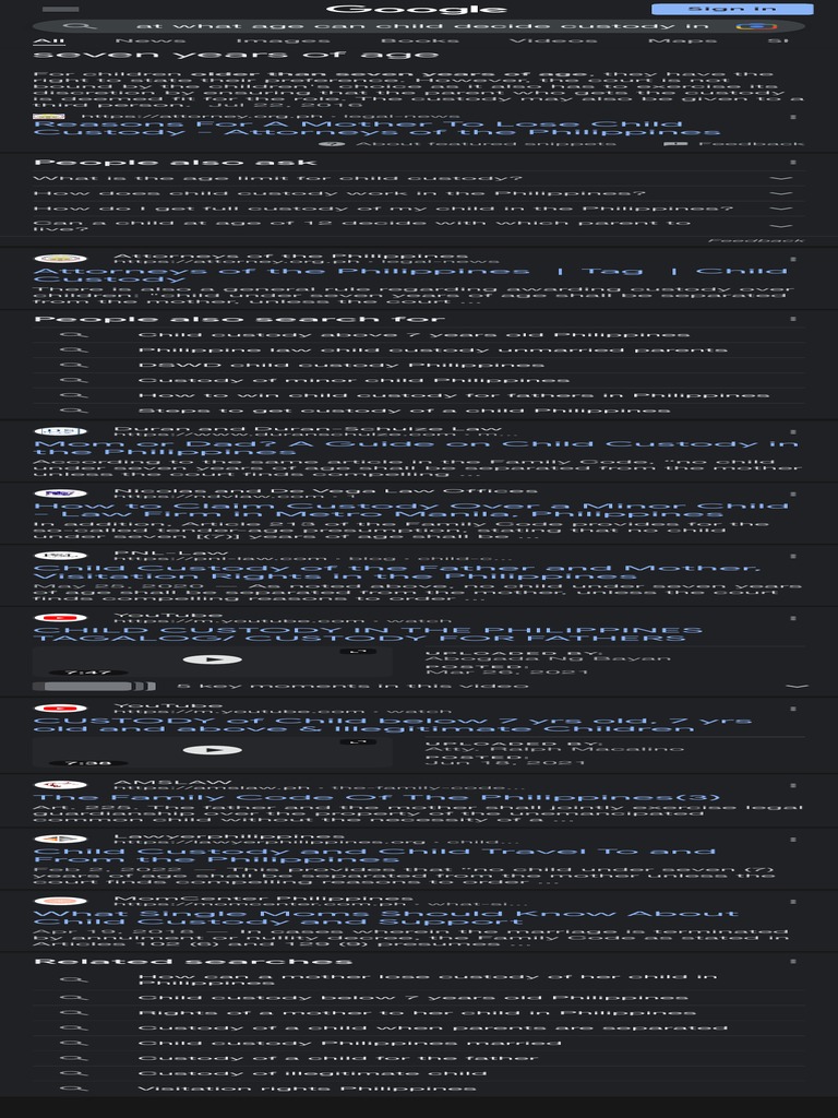 At What Age Can Child Decide Custody in Philippines Google Search