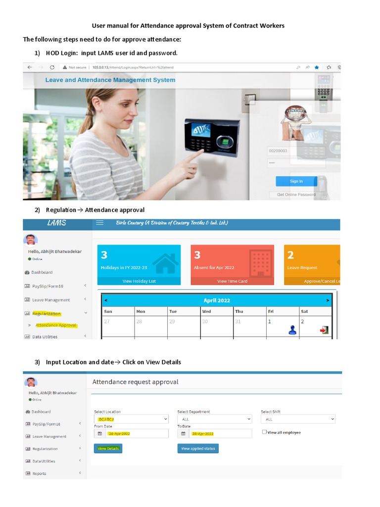 Contract Workers Attendance Approval Guide | PDF
