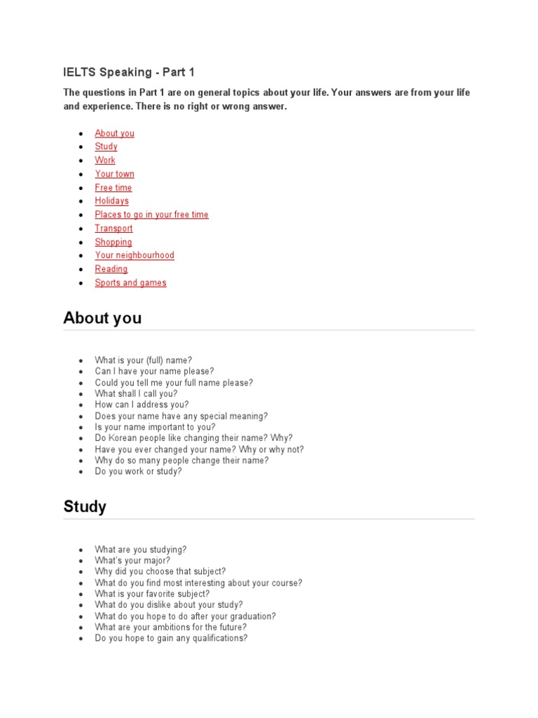 IELTS Speaking | PDF