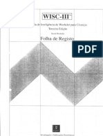 Folha de registo_ WISC III