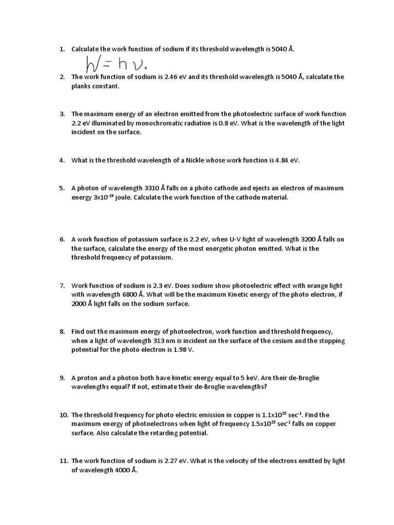 6) Photoelectric Effect and Uncertainity Problems | PDF | Photoelectric ...