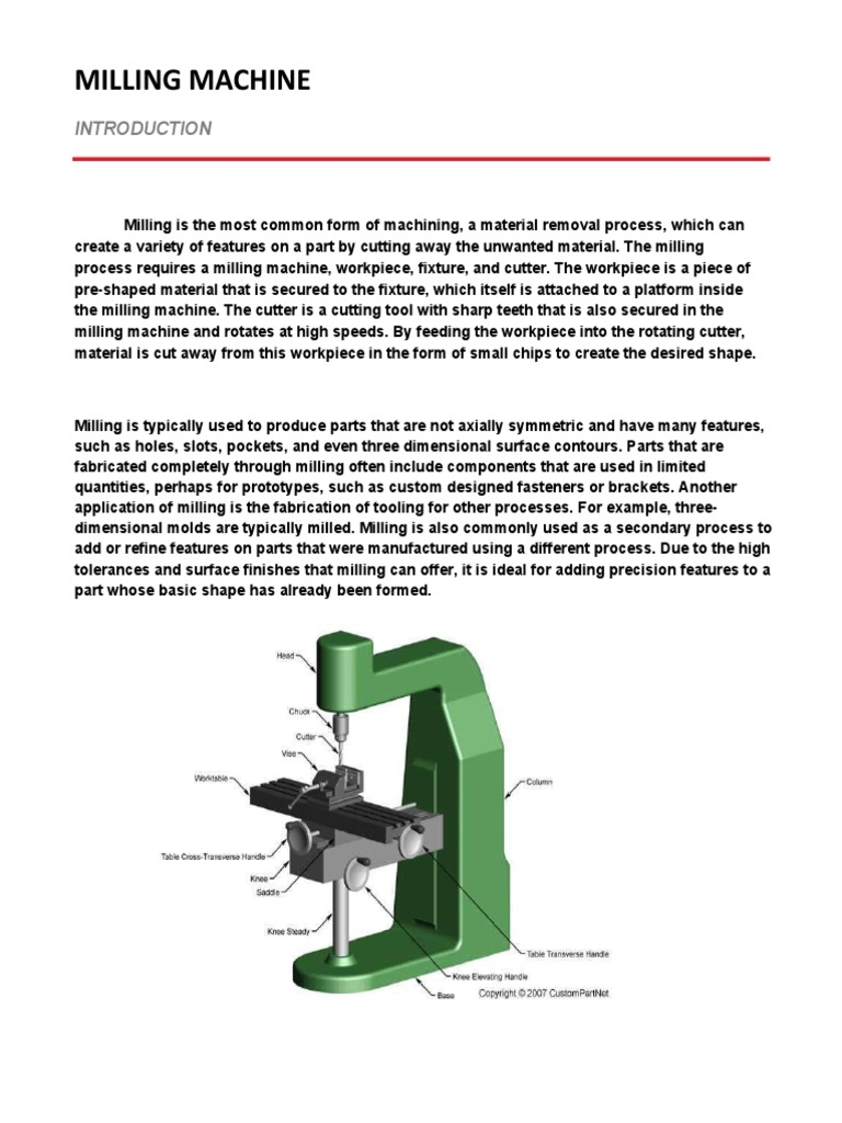 Milling Machine | PDF | Machining | Economic Sectors