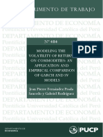 Fernández S y G. Rodriguez - Modeling The Volatility of Returns On Commodities An Application and Empirical Comparison of Garch and SV Models