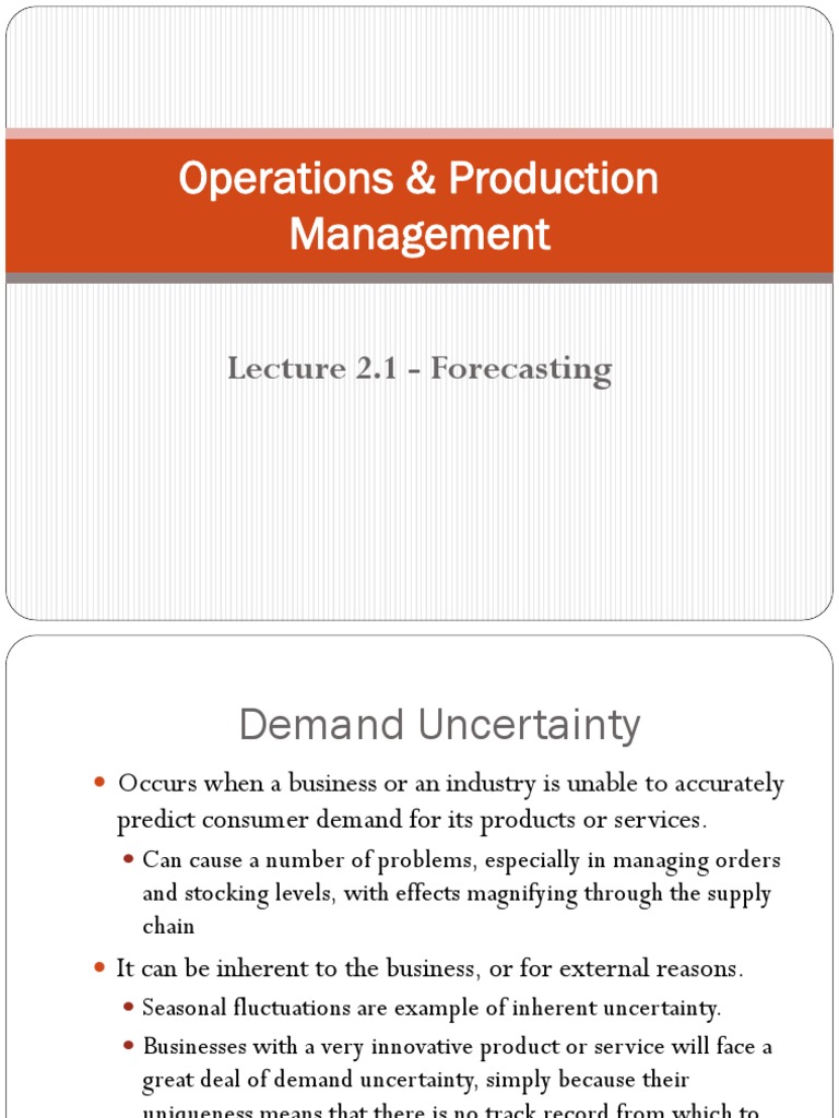 Lecture 2.1 Forecasting | PDF | Forecasting | Errors And Residuals