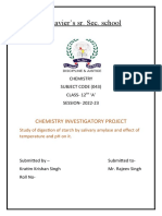 St. Xavier's Chemistry Project on Salivary Amylase