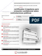 OSCE Otorgó Certi - Cados Irregulares para Acceder A Información Con - Dencial Sobre Contrataciones Públicas PDF