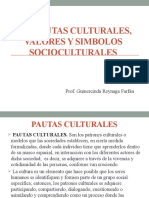 Las Pautas Culturales, Valores y Simbolos Socioculturales