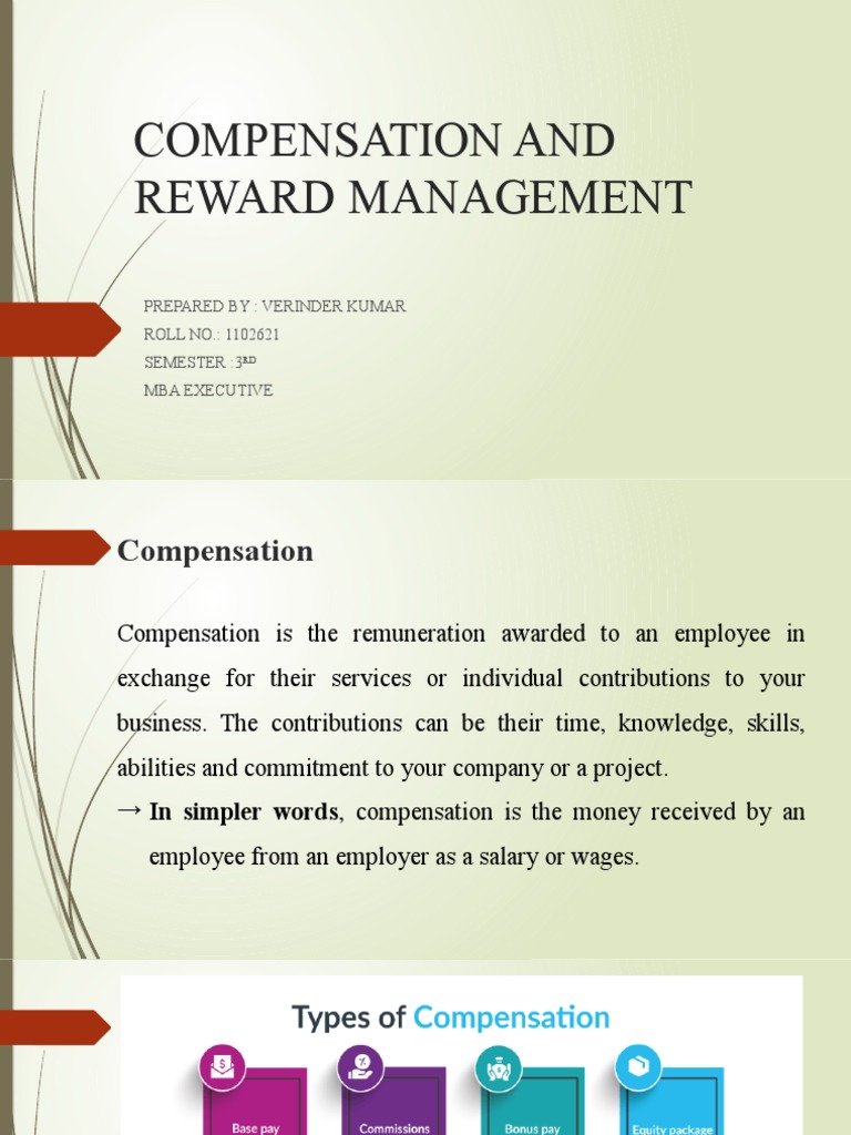 Compensation and Reward Management PDF Employment Employee Benefits