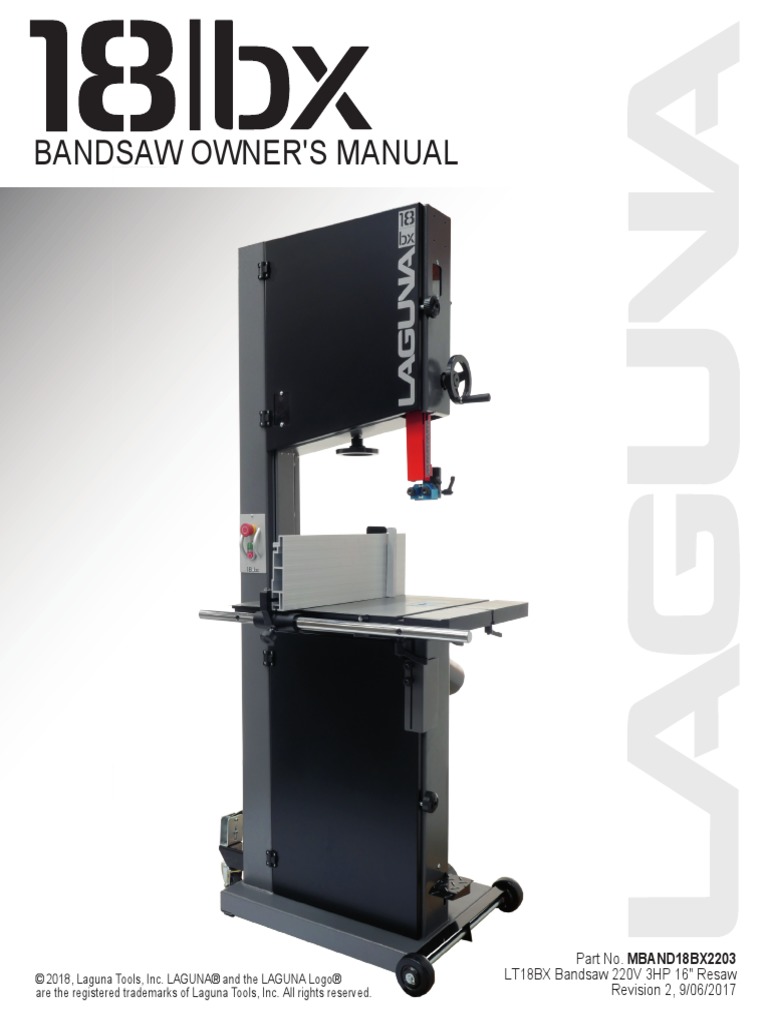 Laguna 18bx Bandsaw Manual PDF