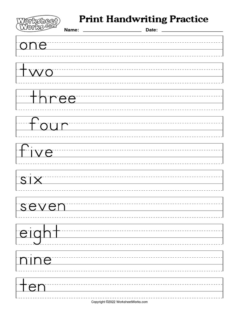 Numbers 1-10 Handwriting | PDF | Art