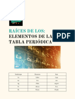 Raíz de Los Elementos de La Tabla Periódica