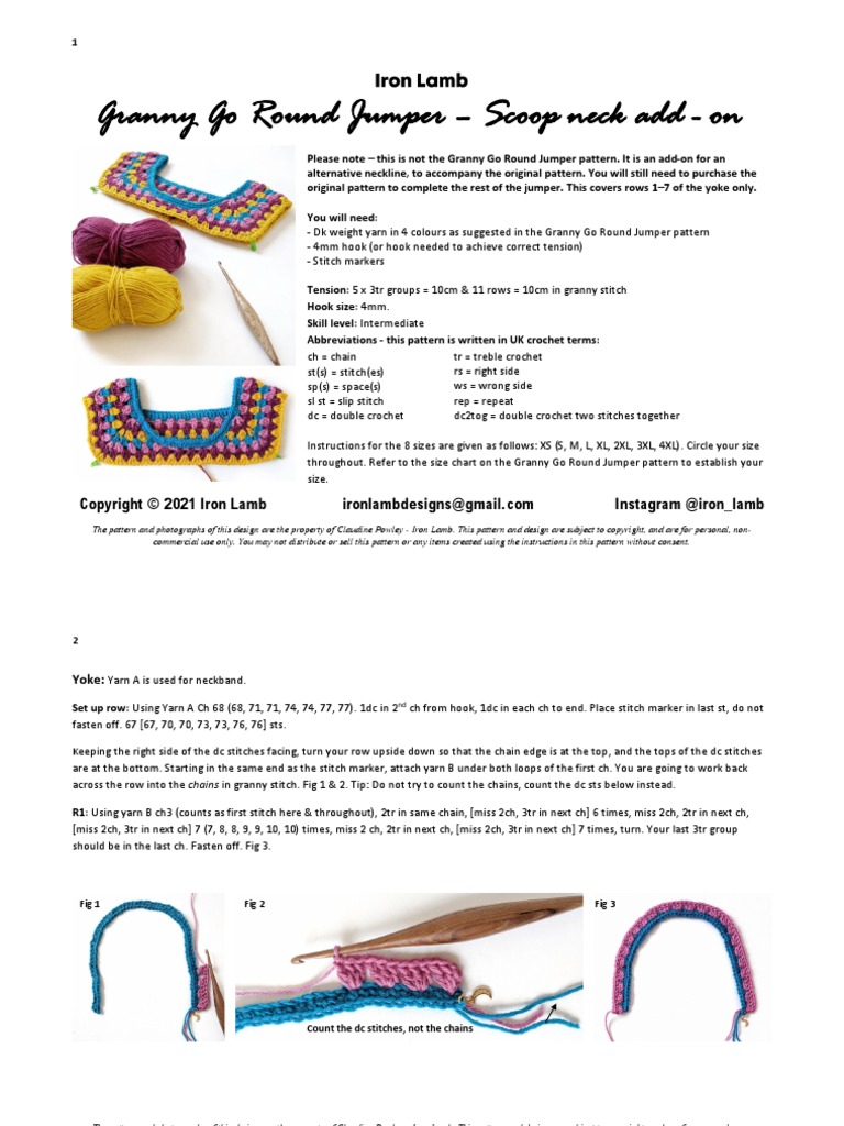 Granny Go Round Jumper - Digital PDF crochet pattern