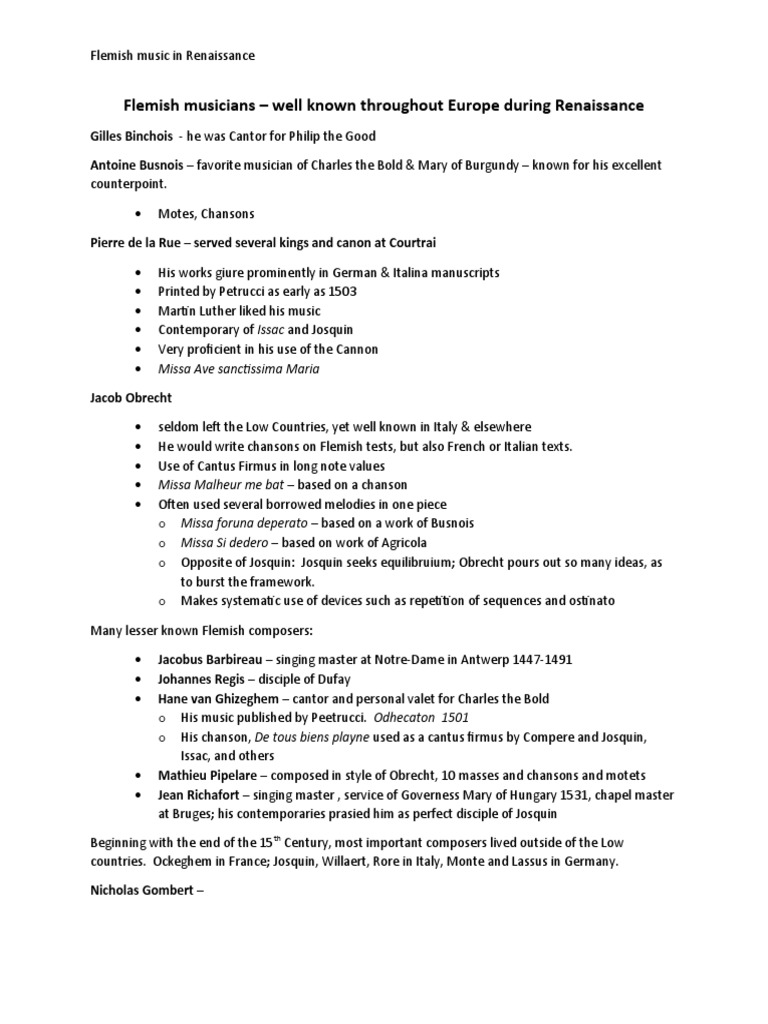 Flemish Musicians | PDF | Musical Compositions | Composers