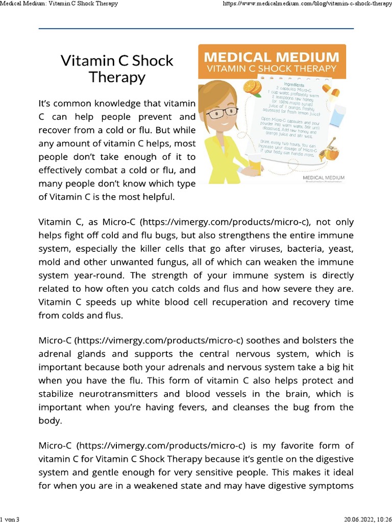 The Healing Power of Vitamin C An Exploration of Vitamin C Shock