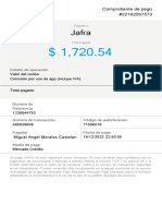Comprobante de pago Jafra $1,720