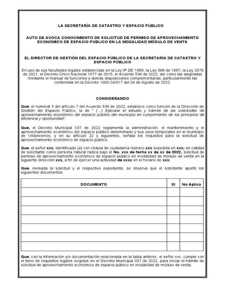 Modelo Auto Avoca PDF Gobierno Justicia