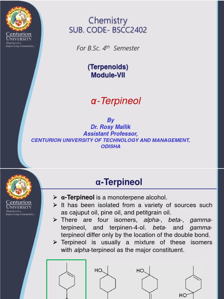 Lecture Structure OfA Terpineol PDF Chemistry Organic Chemistry