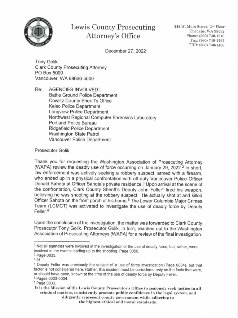 Clark County OIS Final Letter | PDF