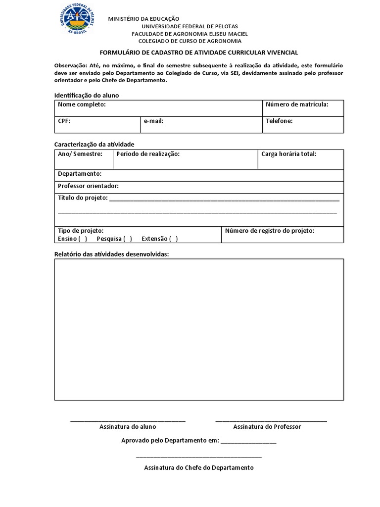 Formulario cadastro acv pdf