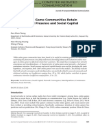 J Comp Mediated Comm - 2015 - Tseng - How Do Online Game Communities Retain Gamers Social Presence and Social Capital