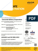 Concorde Battery ISO 9001 Certification