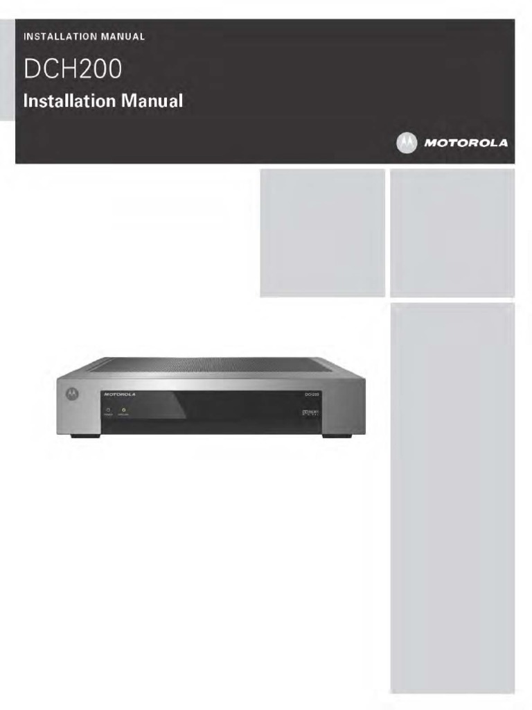 DCH200 Installation Guide PDF Signal To Noise Ratio Electrical Engineering
