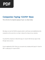 Companies Paying 12+ LPA Base