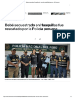 Bebé Secuestrado en Huaquillas Fue Rescatado Por La Policía Peruana - El Comercio