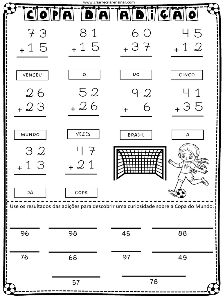 COPA DO MUNDO: MATEMÁTICA – Criar Recriar Ensinar