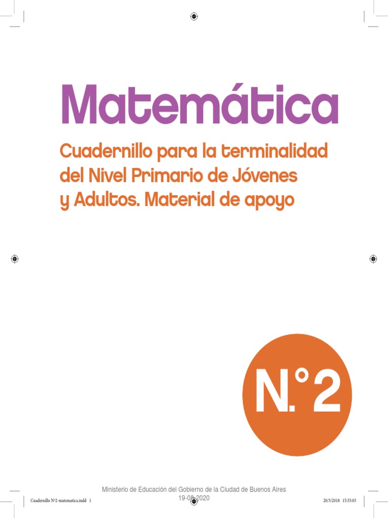 3141f0 Cuadernillo N 2 Matematicas Alta 2018 | PDF | Buenos Aires ...