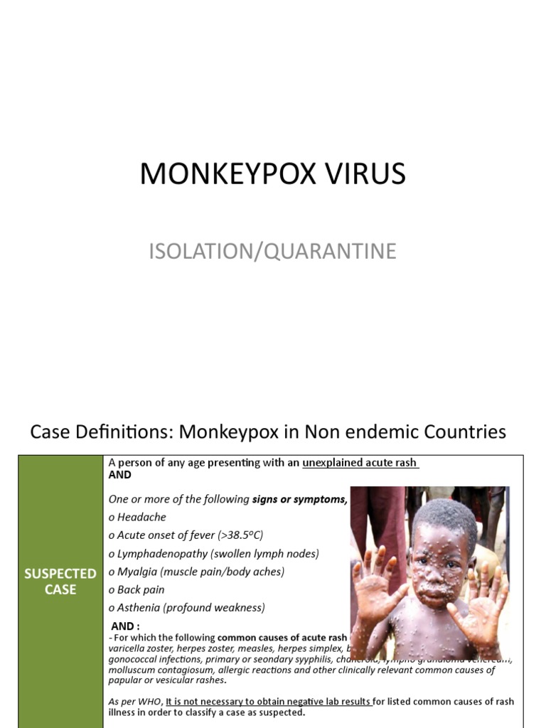 MONKEYPOX PH GUIDELINES ISOLATION AND TREATMENT PDF Smallpox