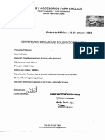 Certificado de Calidad de Poliducto de 13MM