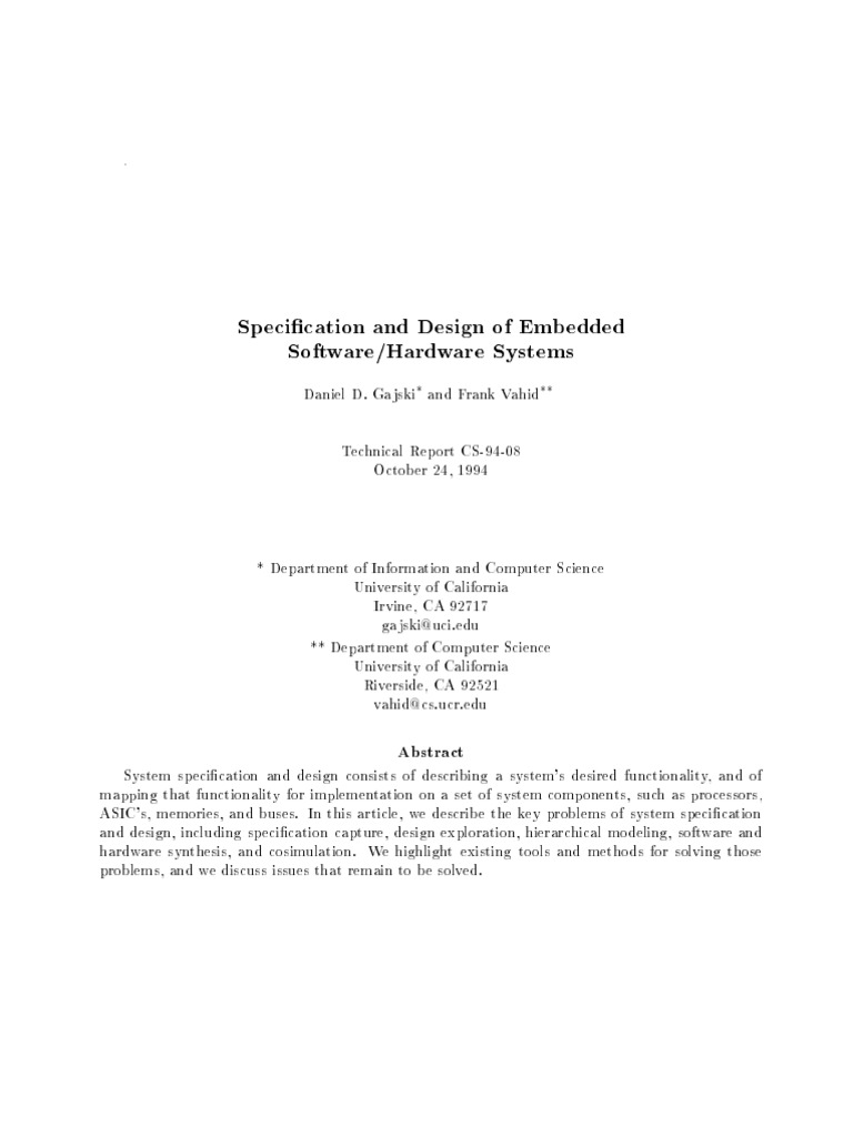 Embedded Systems Design and Specification | PDF | Subroutine ...
