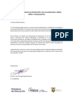 Carta de Compromiso de Protección y No Vulneración A Niños Dya