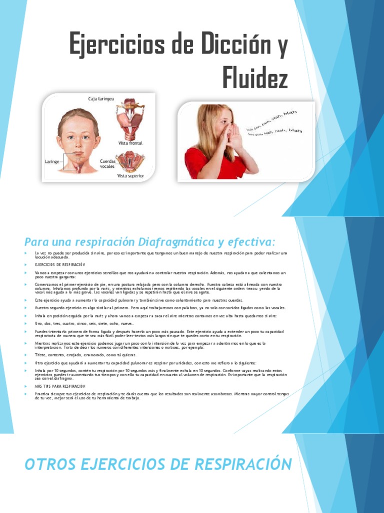 Ejercicios para Mejorar Dicción y Fluidez | PDF | Respiración | Sonido