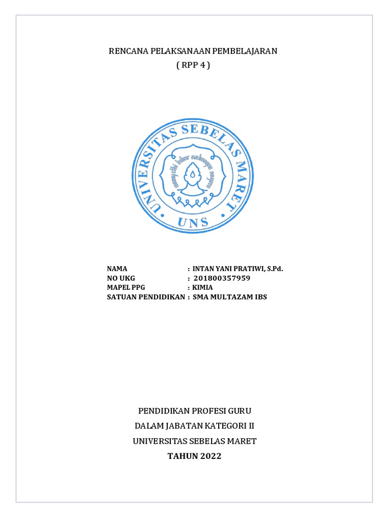RPP PPL 4 (Kesetimbangan Kimia) | PDF