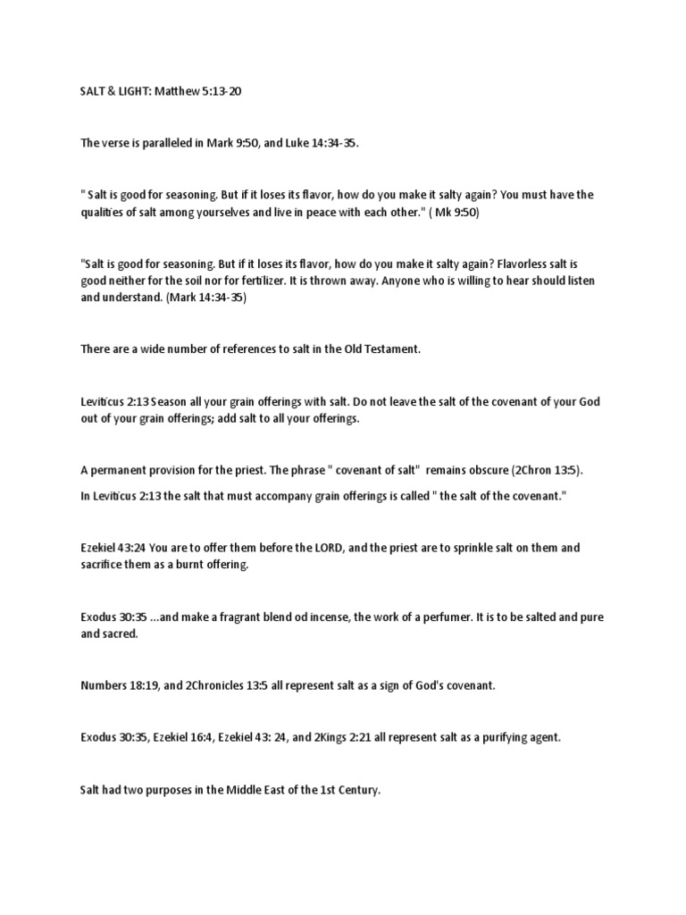 Salt and light pdf ten commandments salt
