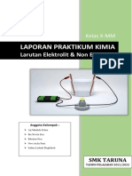 Laporan Praktikum Larutan Elektrolit Dan Non Elektrolit